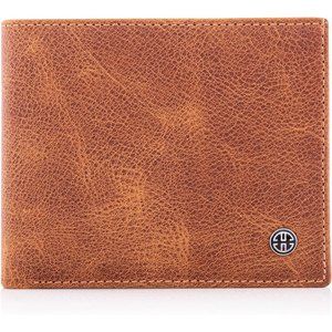 Mens Wallets Bifold Leather with Coin Pocket Rfid Blocking, Cognac, Classic